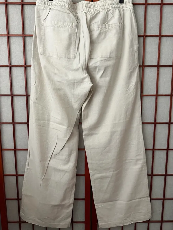 Old Navy Linen Pants Blend Wide-Leg Pull-On - Image 4
