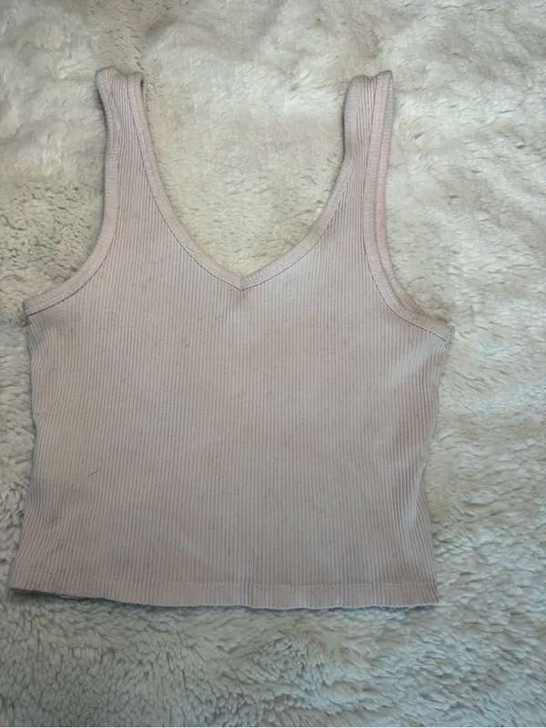 Cotton On Baby Pink Ribbed Tank Top – Size Small - Image 2