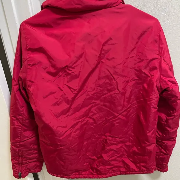 Abercrombie & Fitch Windbreaker Hoodie Jacket Small Red Full Zip Made in Japan - Image 3