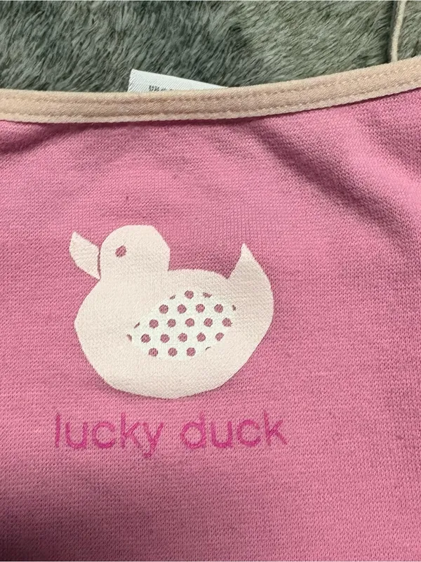Target Pink Tank Top with Cream Trim - Lucky Duck Graphic - Image 5