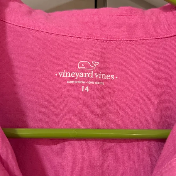 Vineyard Vines Bright Pink Button-Down Tshirt Dress - Image 4