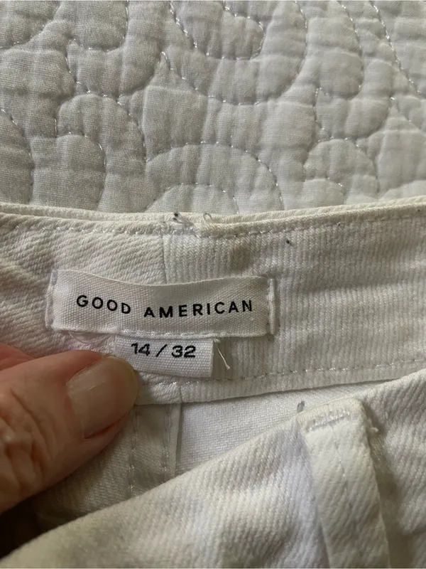 Good American White Wide-Leg Jeans Size 14/32 (fits like a size 8/10) - Image 3