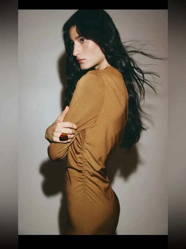 H&M Draped One-Shoulder Dress - Image 3