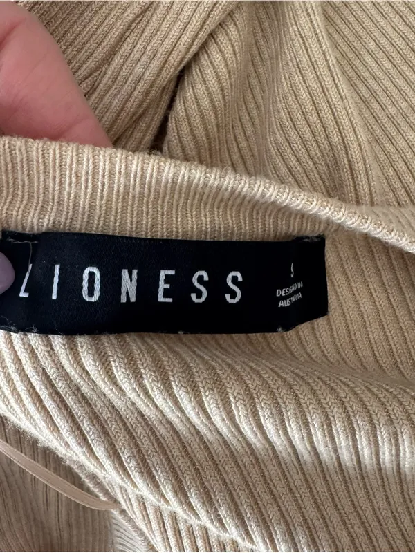 Lioness - Opulence Maxi Sweater Dress Cream Beige Sz S - Image 7