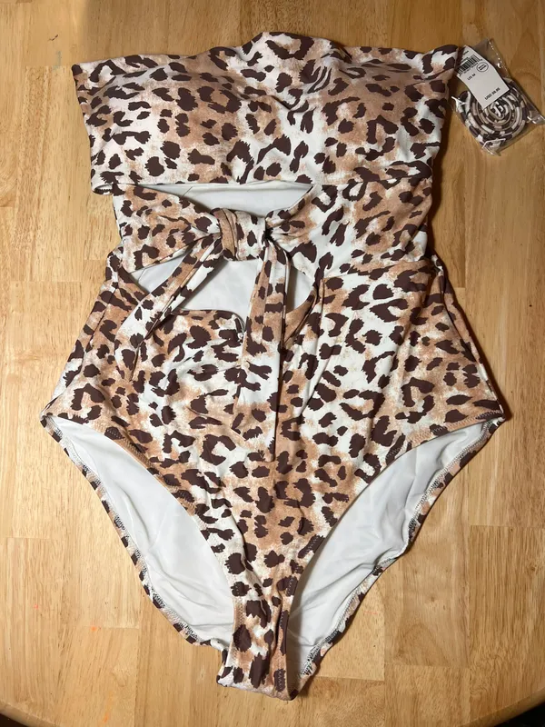 Aerie One Piece Full Coverage Swimsuit Animal Print Medium BNWTS $59.96 - Image 4