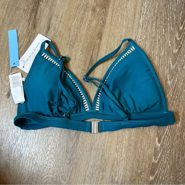 NWT Cupshe Teal Triangle Bikini Top Bathing Suit Small‎ - Image 4