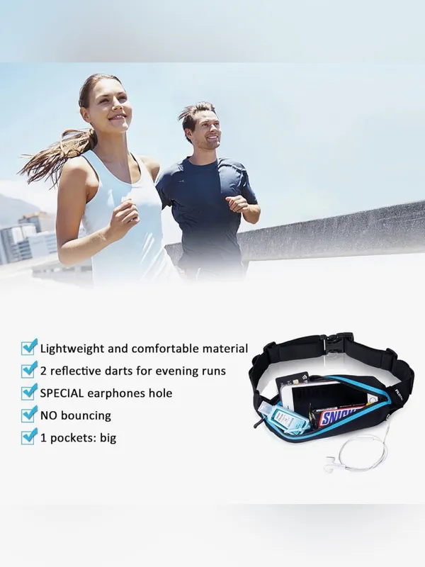 FILOTO running belt fanny pack adjustable unisex reflective waterproof - Image 7