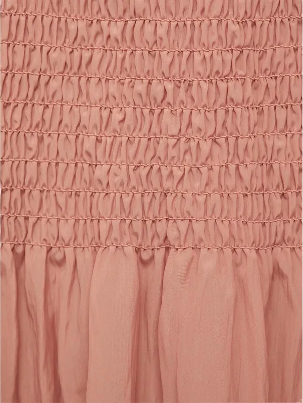 Mango Gathered Midi-Skirt with Panels NWT Pastel Pink Large - Image 5