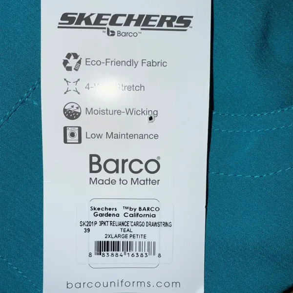 Skechers‎ by Barco Teal Relaxed Fit Drawstring Scrub Pant Women 2XL Petite new - Image 5