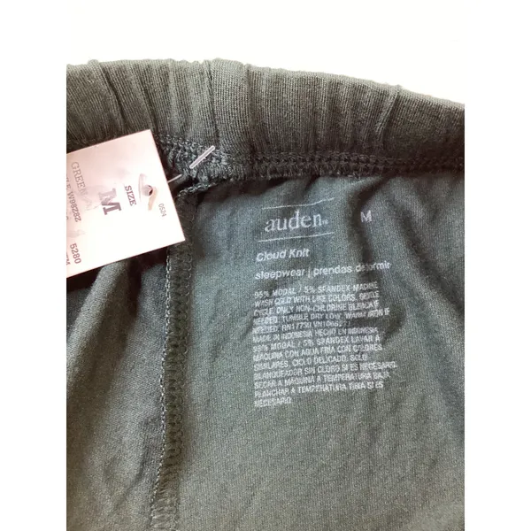 Green Wide Leg Pajama Pants with Drawstring and Black Piping Detail…‎ - Image 3