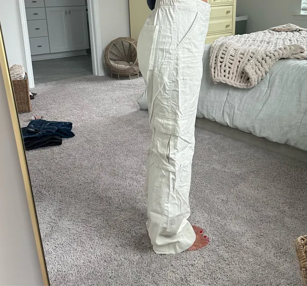 Relaxed Cargo Abercrombie Curve Love Pants Cream - Image 2