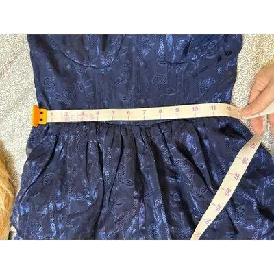 NWT Lulus Size XS Stunning Glory Navy Blue Floral Jacquard Tiered Maxi Dress - Image 9