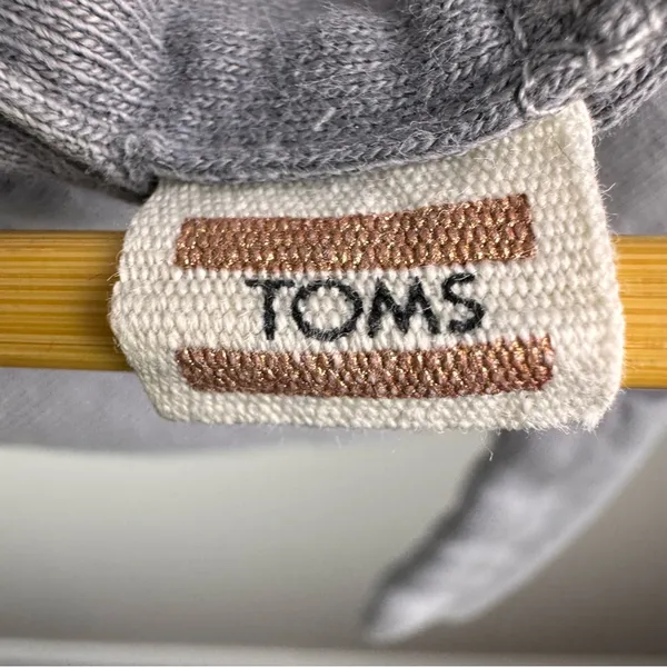 TOMS Women's Large ZIP-UP HOODIE Gray 100% Cotton Longer‎ Length - Image 6