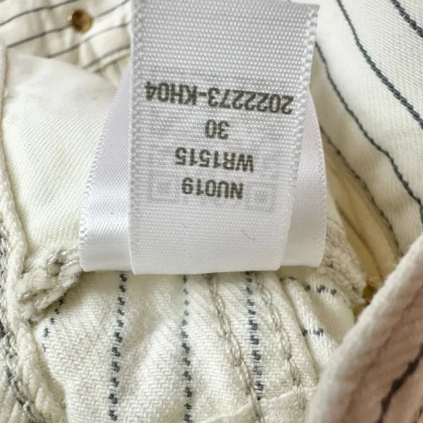 Madewell Low Slung Baggy Jeans Grey Railroad Stripe White Cream Rigid US 30 NWT - Image 15