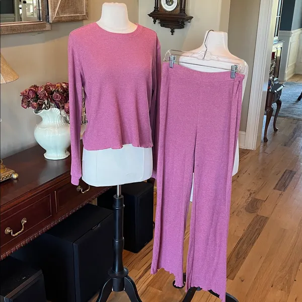 BB Dakota Comfy Cozy Pajama Set Berry Pink - Image 2