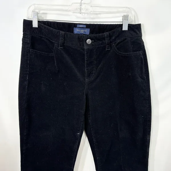 Talbots Size 10P Corduroy Pants Black Corduroy Bootcut Stretch Holiday 1338‎ - Image 3