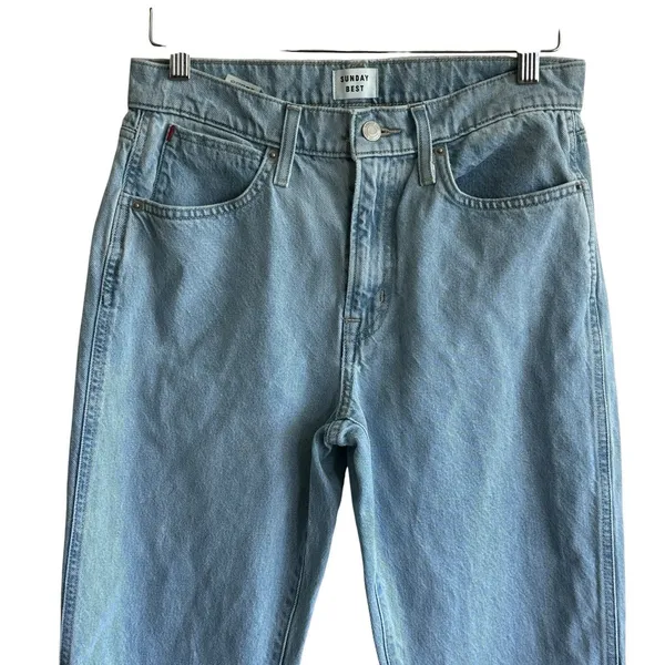 Sunday Best Aritzia Jeans Sz 8 Cowboy Light Blue Straight Leg Jeans - Image 5