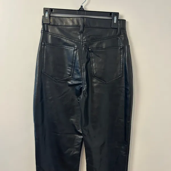 NWT Abercrombie & Fitch The Ankle Straight Ultra High Rise Vegan Leather Size 4 - Image 7