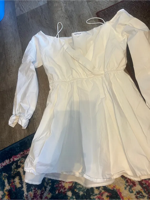 Superdown Leia White Off the Shoulder Long Sleeve Mini Dress Size L - Image 11