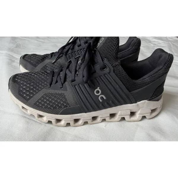 On Cloud Women's Black Gray White Mesh Running Athletic Gym Shoes Sneakers Sz‎ 7 - Image 2