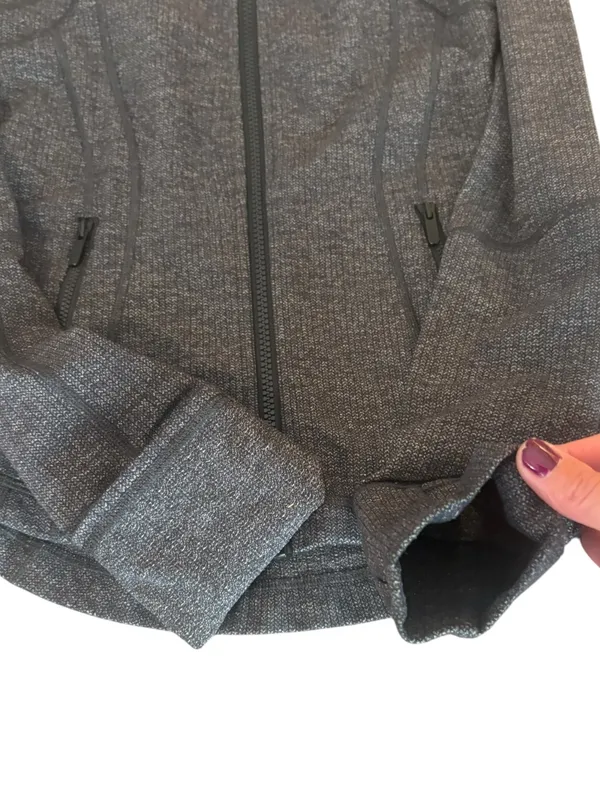 Lululemon Define Jacket Heathered Herringbone Gray Womens Size 4 - Image 7