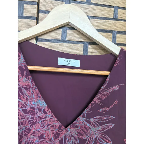 Babaton Burgundy‎ Floral Tank Top Size XXS - Image 5