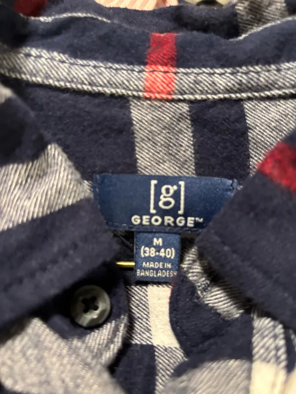 Unisex flannel button up plaid shirt Blue Size M - Image 3