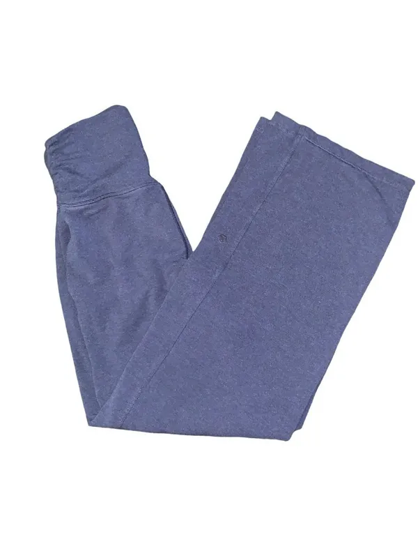 Lululemon Take It Easy Pants Womens Blue High Rise Ruched Waist Band Yoga Sz 4 - Image 4