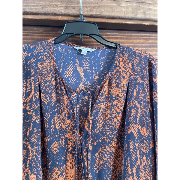Cabi Python Border faux wrap blouse M - Image 3