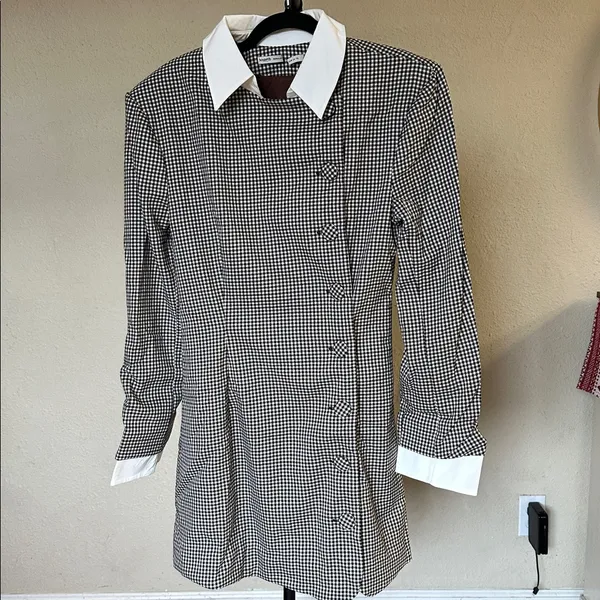 House of CB LEONI Brown Puppytooth Check Bodycon Mini Dress NWOT‎ Size XL - Image 6