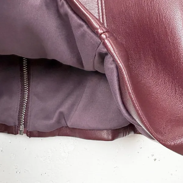 Amanda Uprichard Nia Top Faux Leather Lined Back Zipper Closure V-Wire Small - Image 9