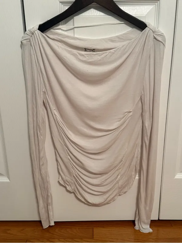 Free People Long Sleeve Night We Met Tee in White - Image 2