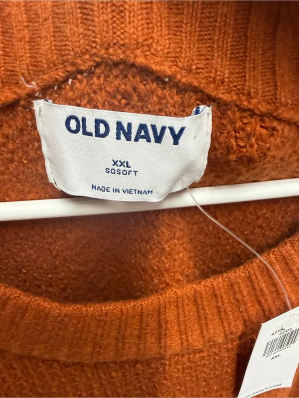 NWT Old Navy orange brown waffle knit sweater cozy fall Halloween autumn outdoor - Image 6
