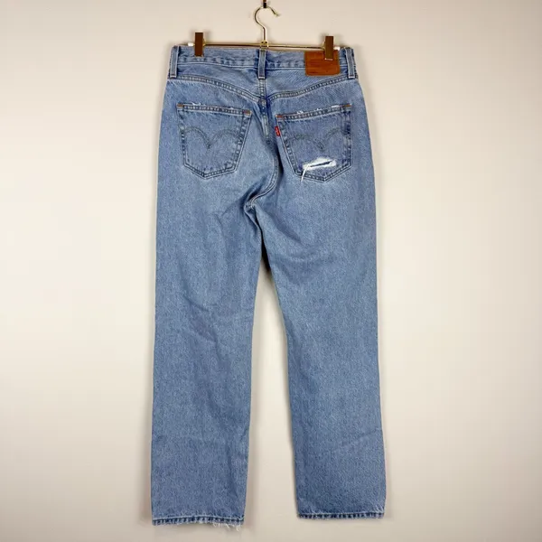 Levi’s Premium 501 Straight Leg Rigid Denim 100% Cotton Distressed Jeans Size 27 - Image 5