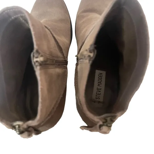 Steve Madden Women's Size 8M Milaan‎ Suede Brown Heeled Booties Boots - Image 10