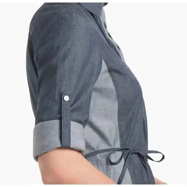 Kuhl Kiley Vintage Indigo Sail Blue Chambray Denim Tie Waist Dress SZ S #1848 - Image 5