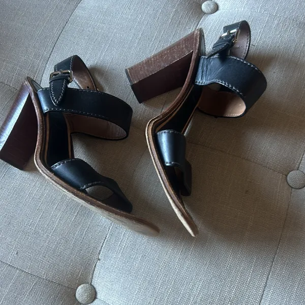 Prada Leather Slingback Sandals in Nero Size 39 - Image 6