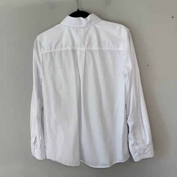 Madewell Relaxed Button Front Shirt Poplin Cotton White Small - Image 3