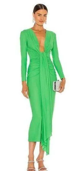 The Lorena Midi Dress in Bright Green - Image 2