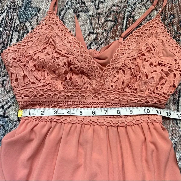 ECOWISH‎ Womens V-Neck Spaghetti Strap Bowknot Backless Sleeveless Lace Mini - Image 9
