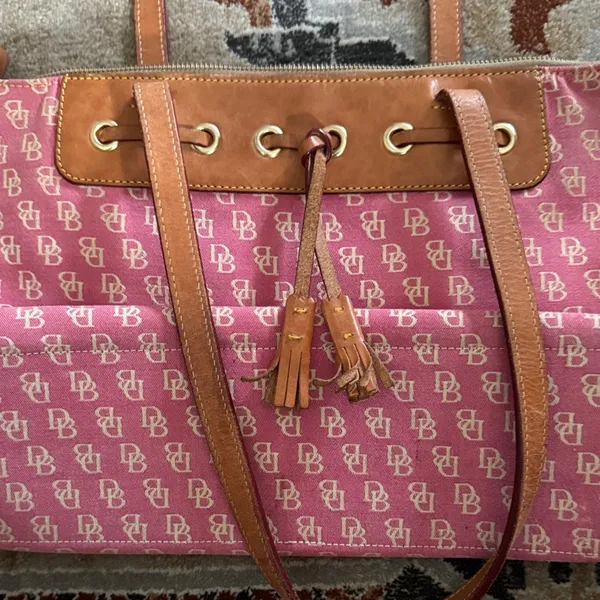 Dooney & Bourke Pink and Tan Tote - Image 2