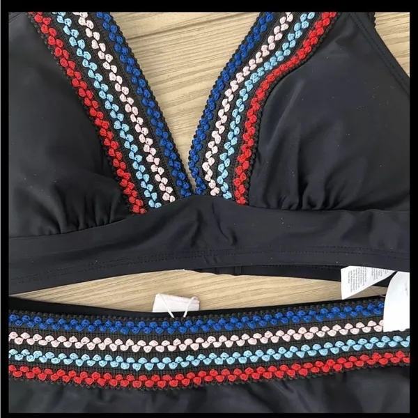 Cupshe Women's V Neck High Waist Bikini Sets Swimsuit, size Small, Black, NWT - Image 3