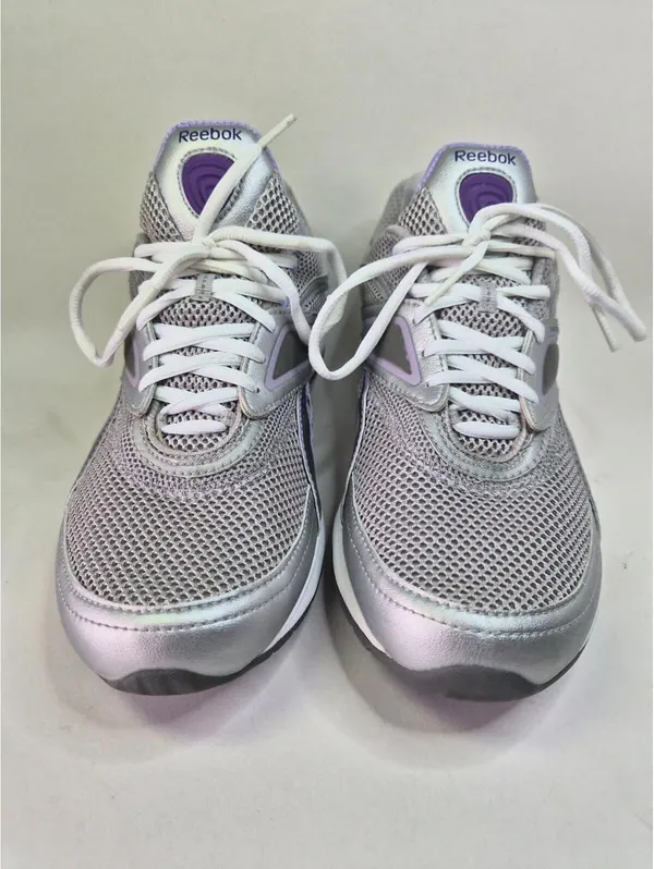 Reebok Easy Tone Rocker Sole Toning Sneakers Gray & Purple 8.5 - Image 4