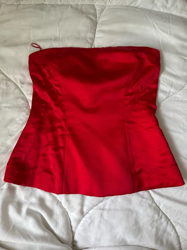 ZARA Strapless Satin Top - Image 2