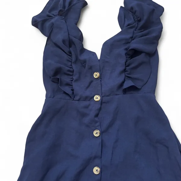Story on button ruffles long dress Blue Size M - Image 3