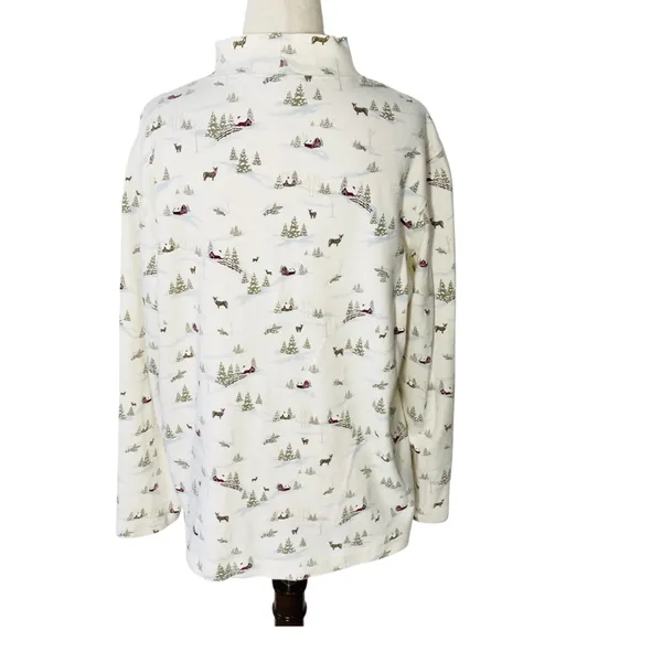 VINTAGE CROFT & BARROW Snowy Granny Turtleneck Top - Image 4