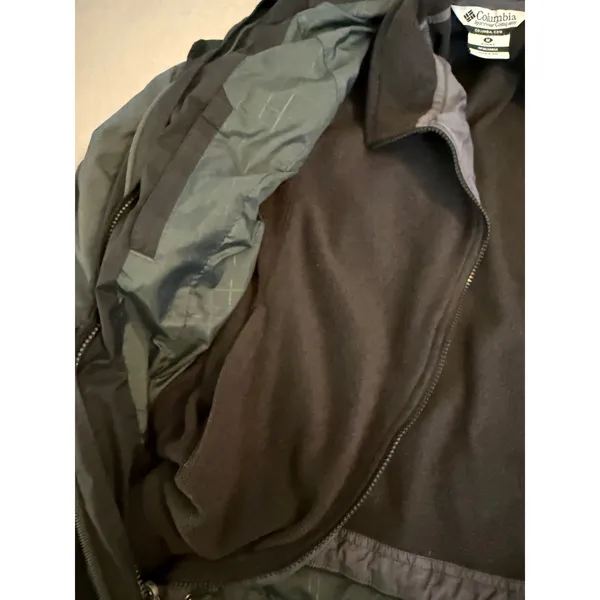 Columbia Interchange Hooded Jacket Womens Medium Black Grey‎ Neon Yellow Shell - Image 10