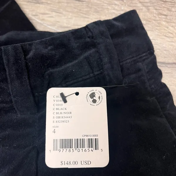 Free‎ People black velvet baggy pants size 4 NWT - Image 3