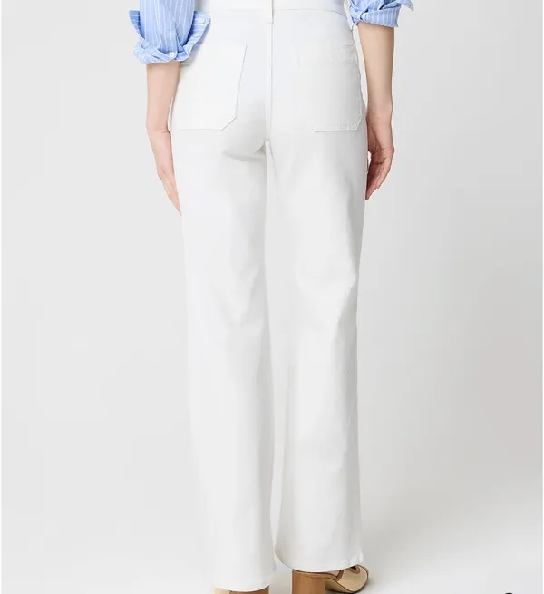 J.Crew White Jeans Full-Length Slim Wide-Leg - Image 3