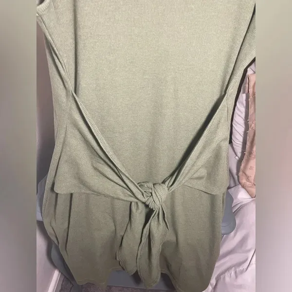 Aerie Green Knot Front Midi Dress Size XL​​ - Image 3